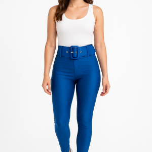 pantalón prada skinny con cinturón ancho