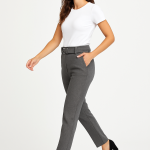 pantalón entallado con cinturón