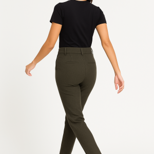 pantalón entallado con cinturón incorporado