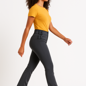 pantalón prada recto con hebillas laterales