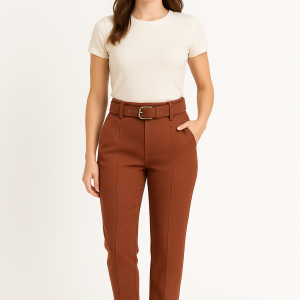 pantalón entallado con cinturón