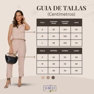 conjunto sin mangas con espalda abierta y botones en tobillos